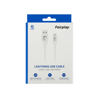Câble chargeur USB-A vers Lightning 12W 1m/2m