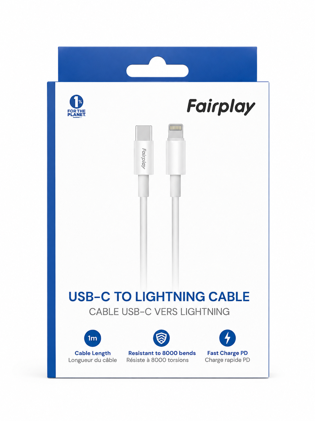 FAIRPLAY Câble TPE 27W USB-C vers Lightning 1m