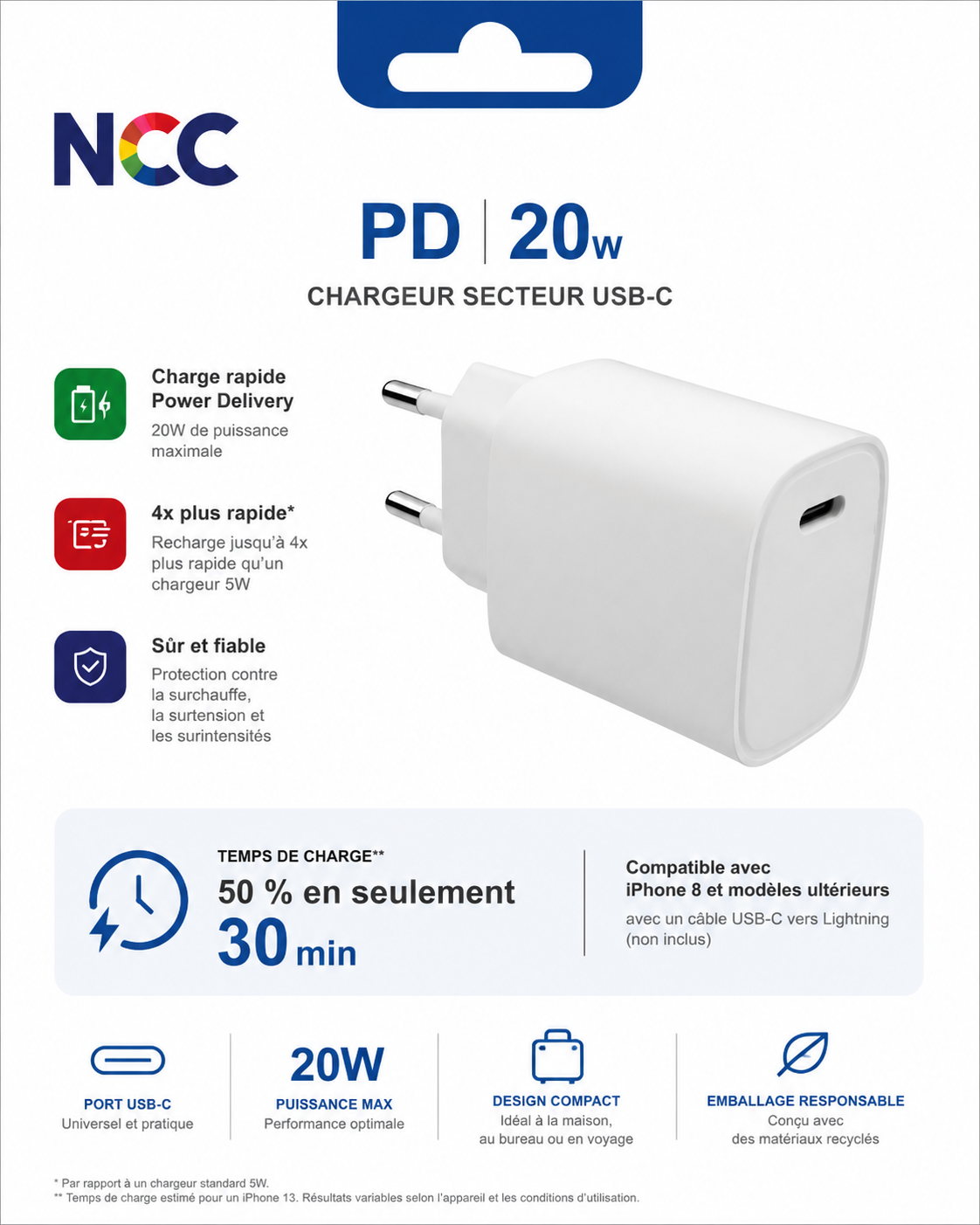 Chargeur USB-C 20W