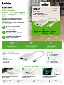 Belkin RockStar™ Adaptateur USB-C + Jack 3,5 mm