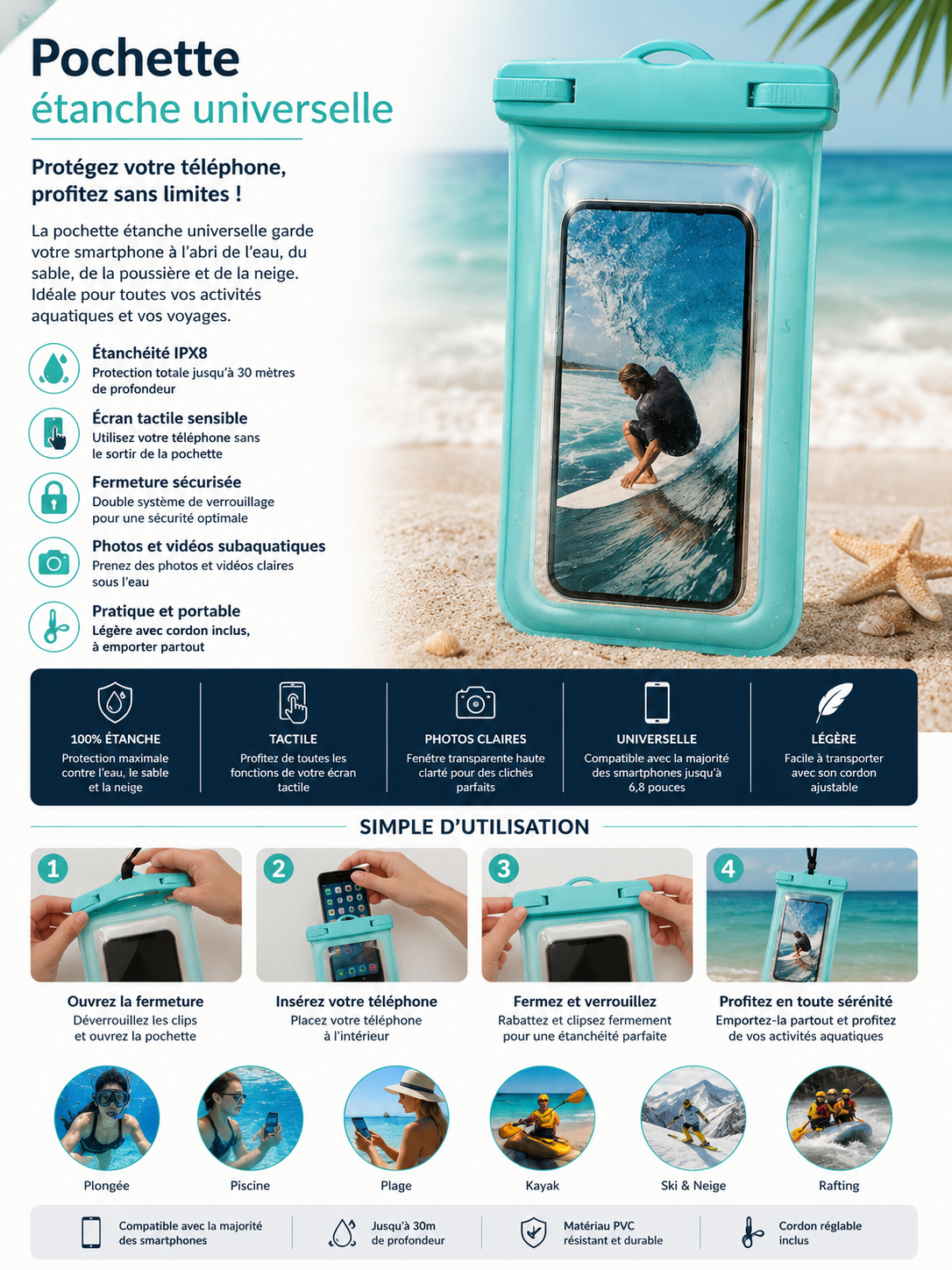 Pochette Étanche Universelle Smartphone