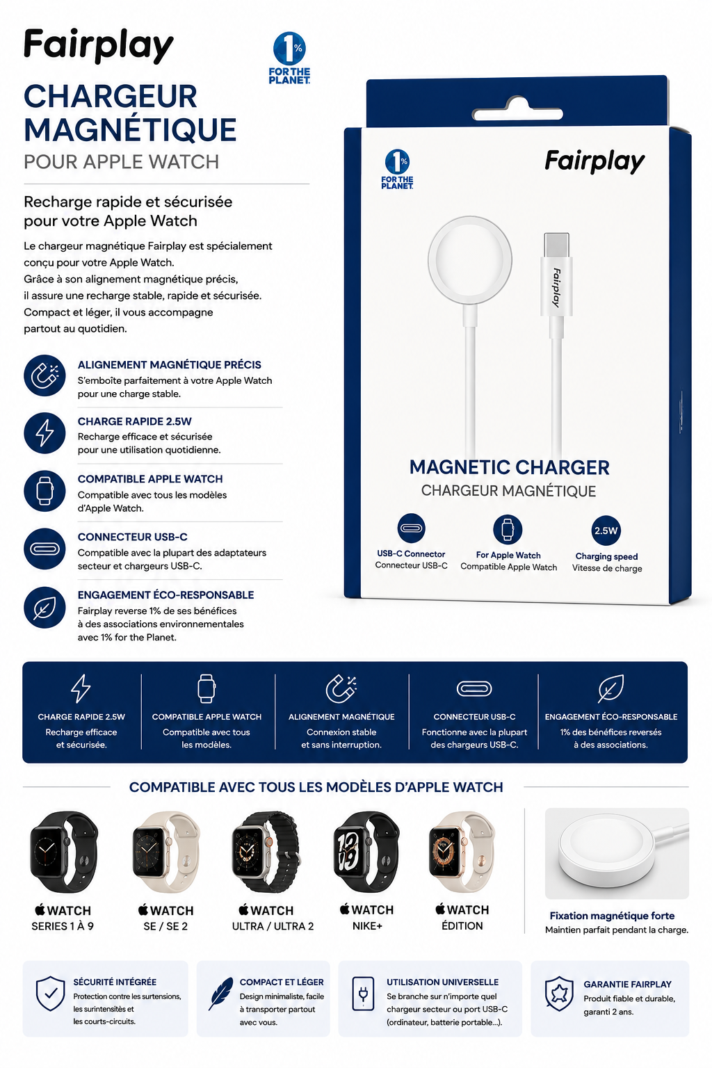 Chargeur Apple Watch (USB-C)