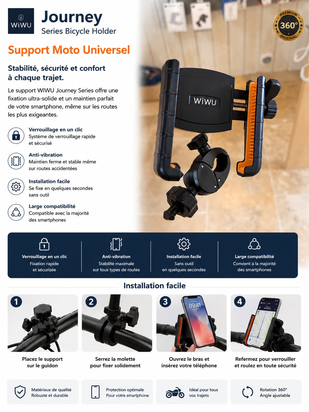 Support Moto WIWU Journey Series
