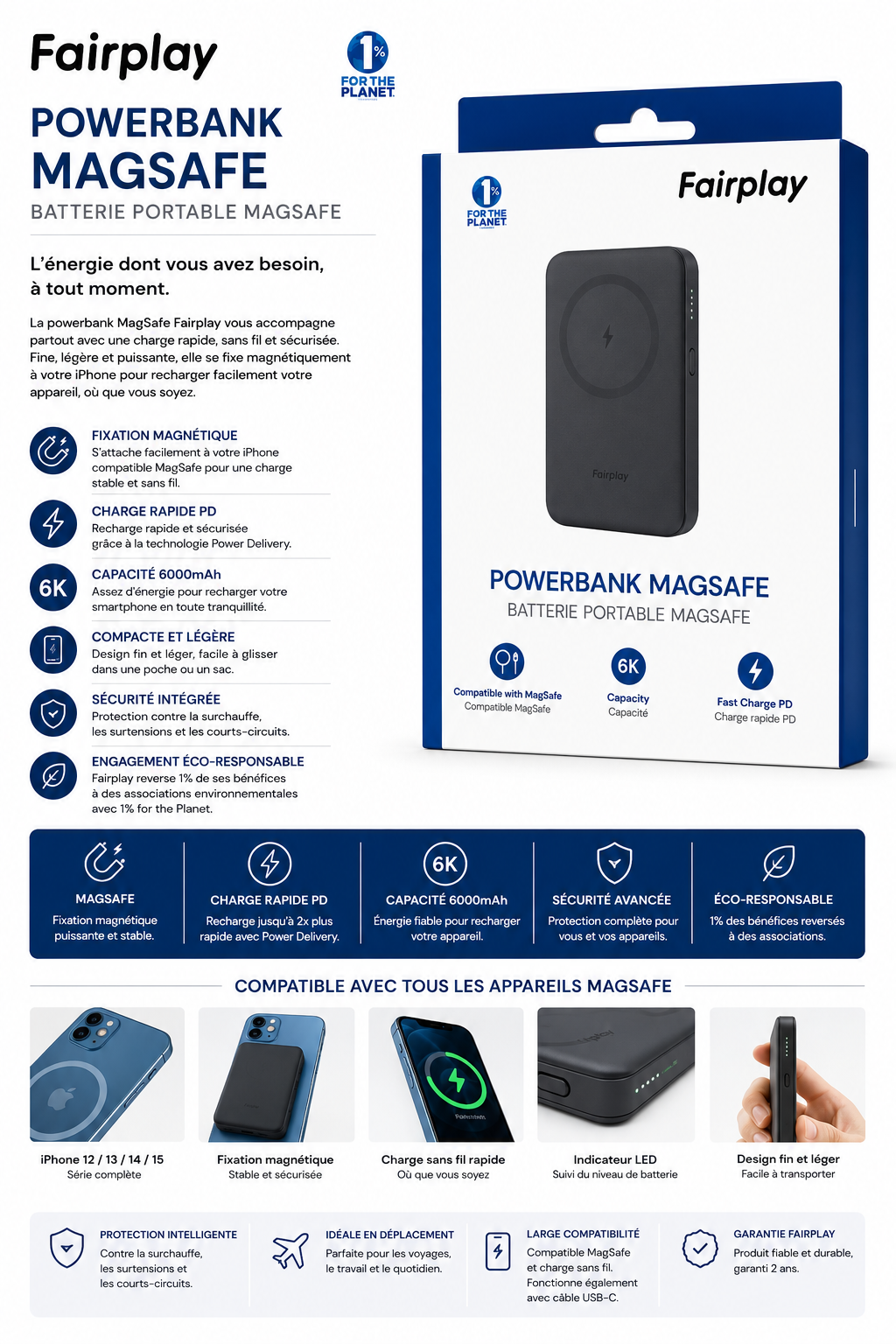 Powerbank MagSafe Fairplay 6000mAh